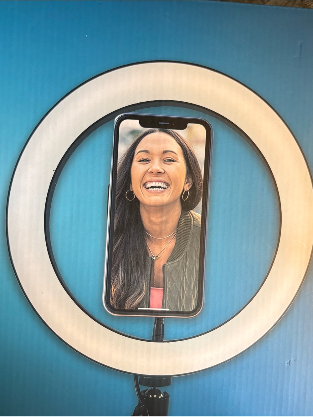 New Adjustable White LED Ring Light with Phone Mount
